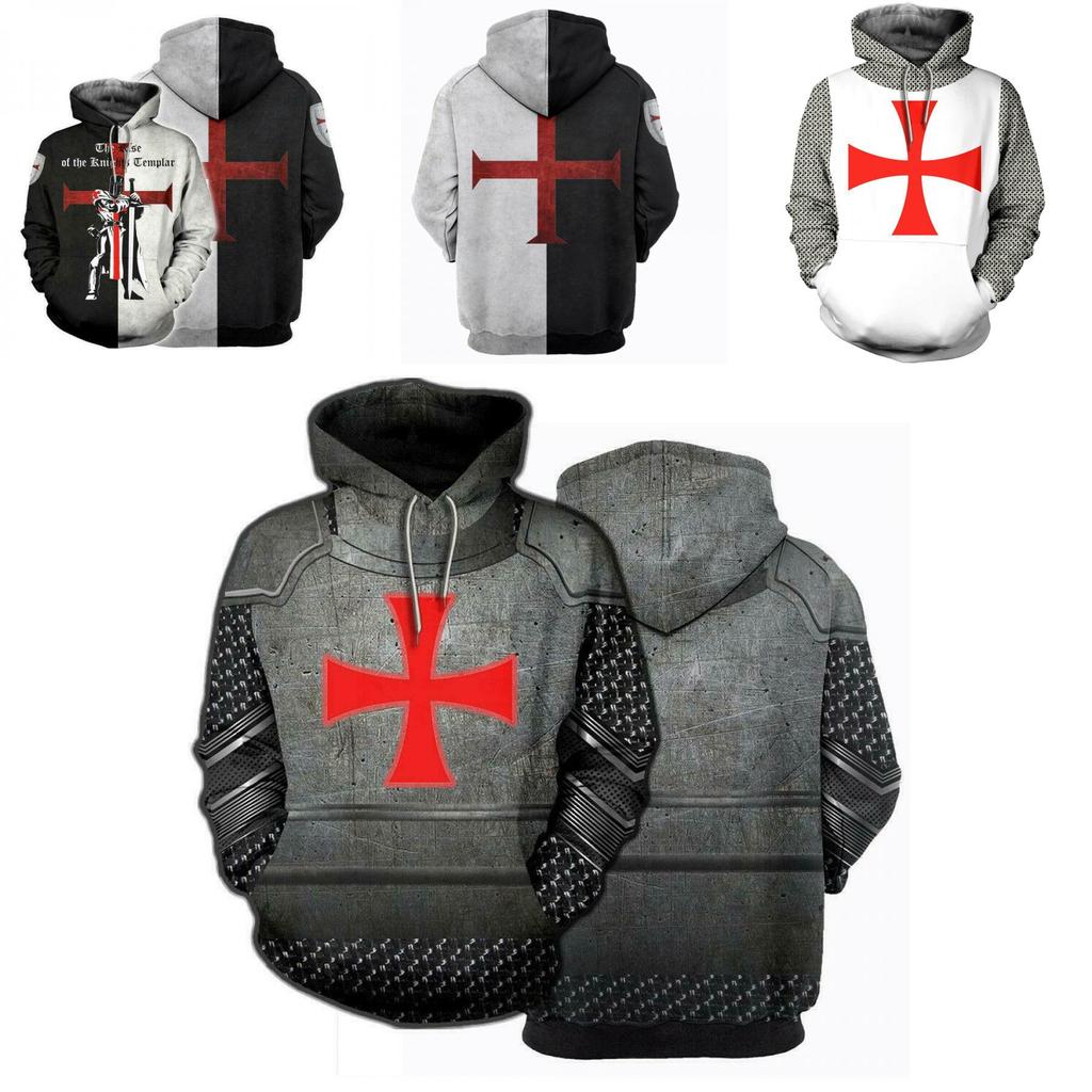 Vibrantly Designed Unisex Knights Templar Cosplay 3d Print Pullover Casual Sweater
