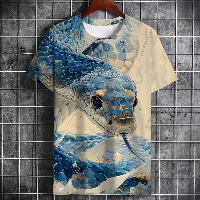 

Snake Graphic T-Shirts Animal 3D Print Men Women Short Sleeve T Shirt Streetwear Oversized Harajuku Tees Tops Men s Clothing XS