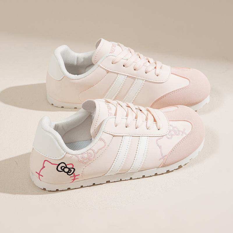Cute KT Cat Embroidered Student Shoes Women's Training Shoes New Korean Chic Versatile Board Shoes Casual