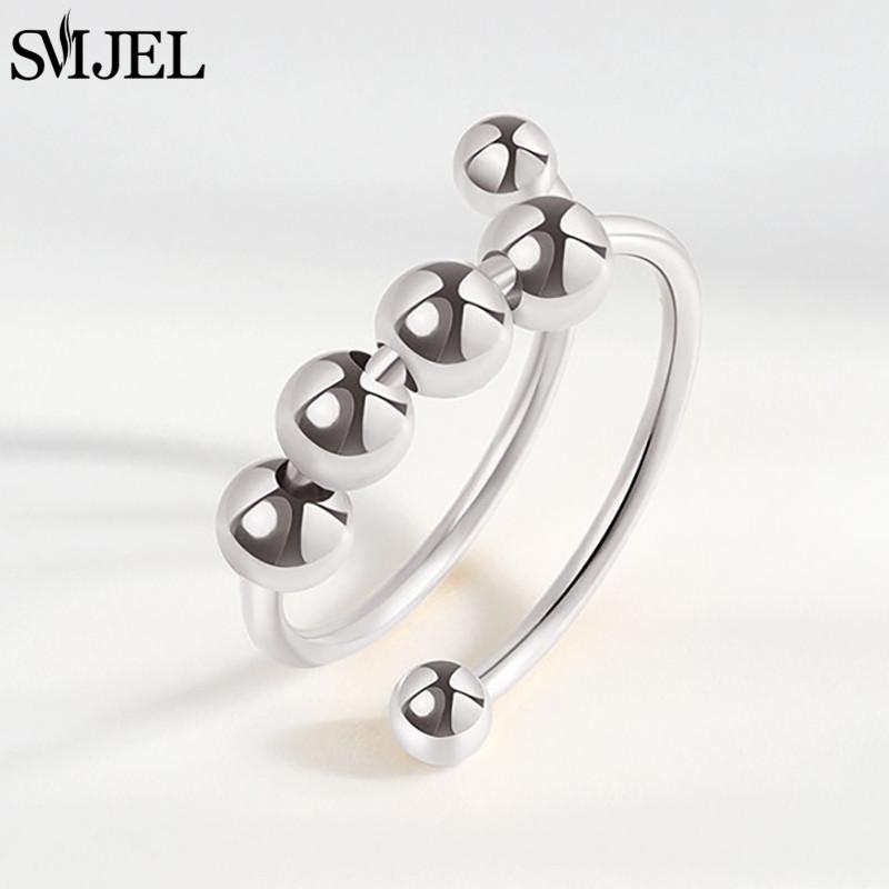 Anelli Antistress Ansia Fidget per Donna Multipli Cristallo Fiore Sole Cuore Metallo Spinner Anello Rotante Gioielli da Matrimonio