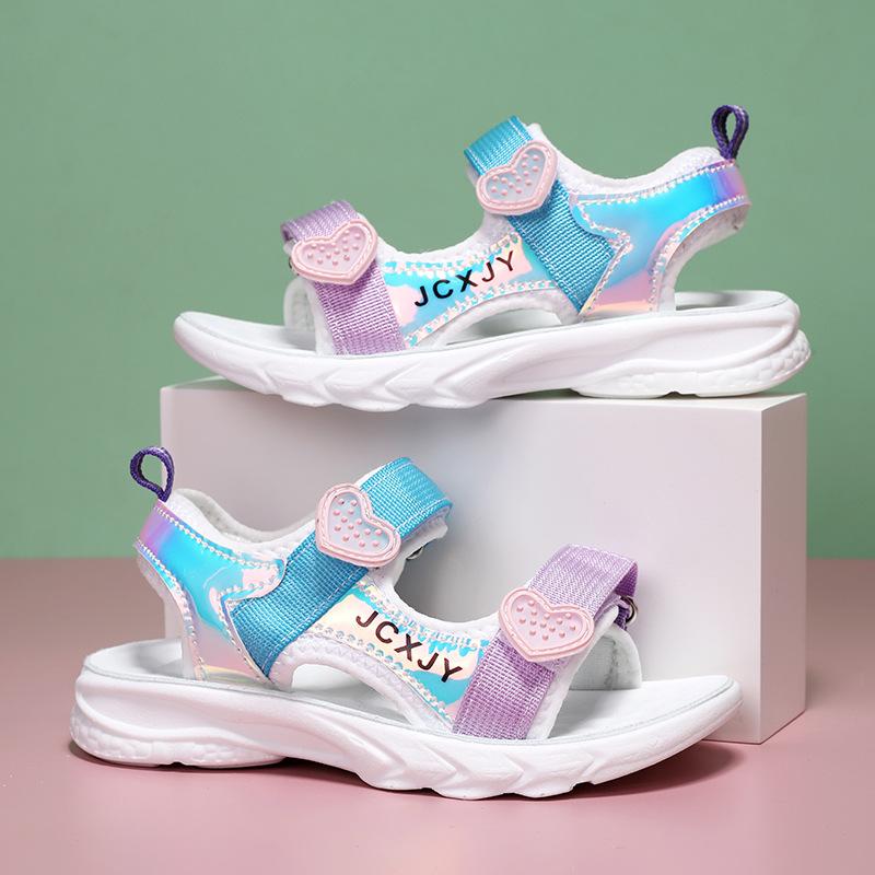 

Children s baby shoes wading shoes beach shoes girls students soft soles with sandals students size 28-38 knitting 38