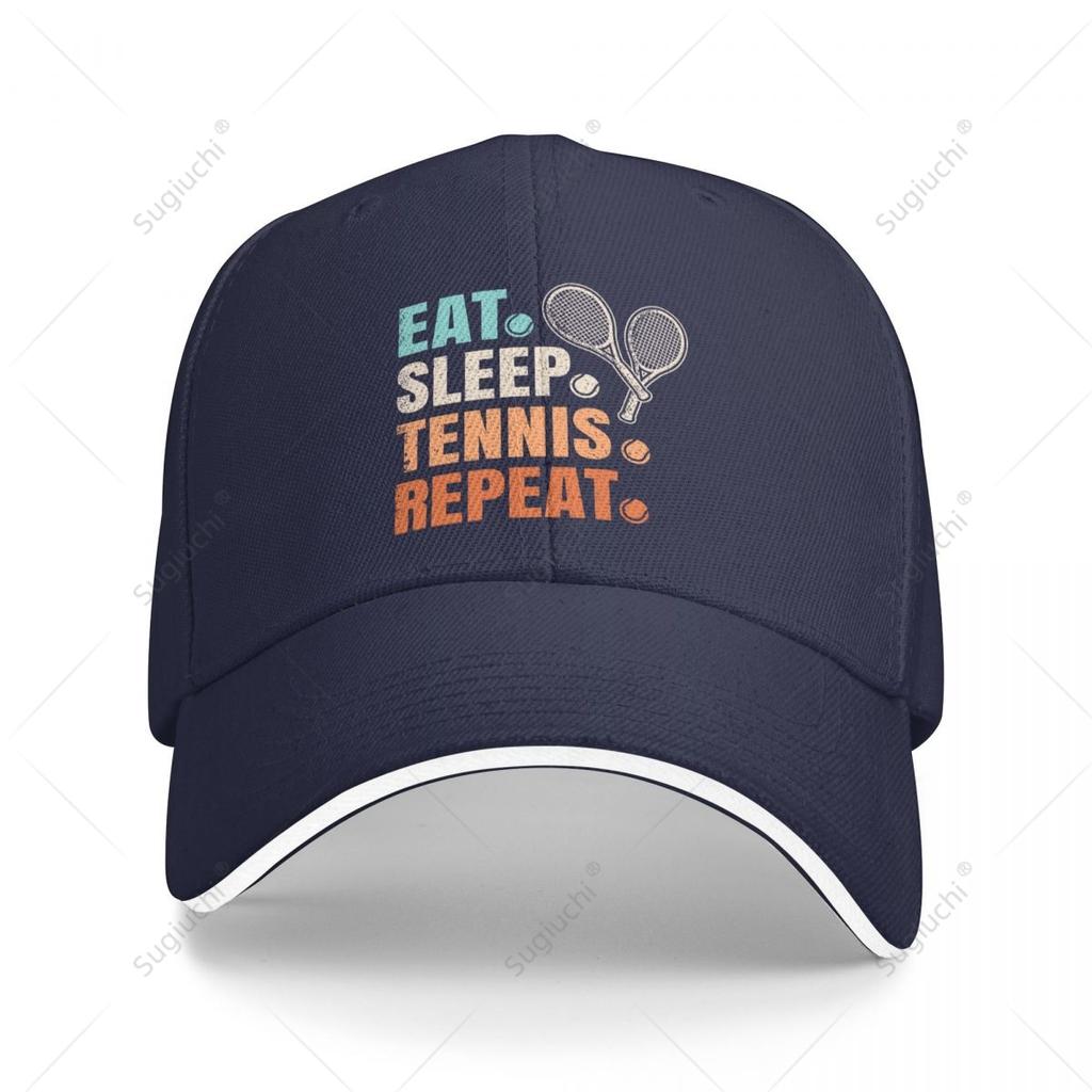 Multifunction Funny Eat Sleep Tennis Repeat Tennis Lover Sandwich Baseball Cap Unisex Sports Casual Caps Golf Hat Fishing Outdoors