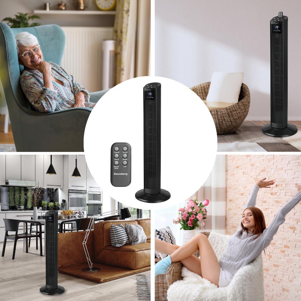 Wentylator kolumnowy podłogowy z pilotem 55W KLAUSBERG KB-7876