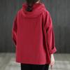 Plus Size Oversize Jackets Women Spring Hooded  Jacket Cotton Black Coat Coat Fashion Red Black