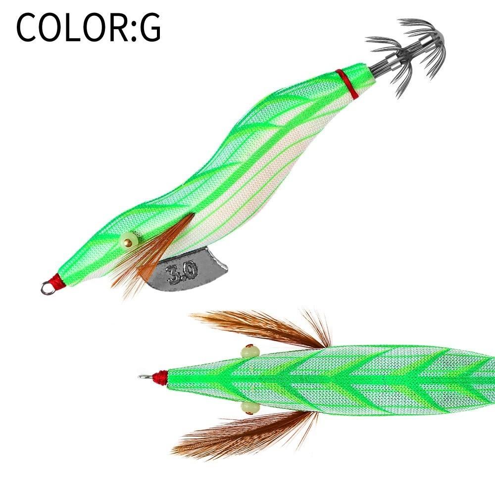 Egi 3.0 Hook Squid Bait Wutong Wood Octopus Design Jigging Lures Cuttlefish Shape 30g Weight Artificial Lures Saltwater Fishing