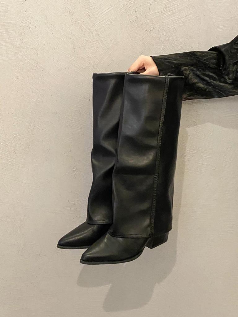 Pointed Long Knight Boots Women's 2025 New Autumn and Winter Temperament Thin Boots But Knee Trouser Boots
