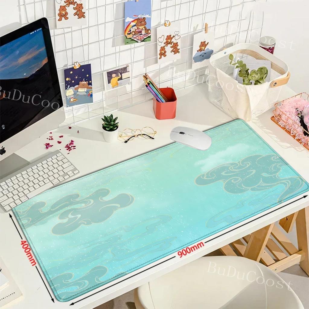 Large Size Mousepad Propitious Clouds Desk Mat Kawaii Cartoon Mouse Pad Rubber Table Mat Lucky Cloud Gaming LockEdge KeyboardMat
