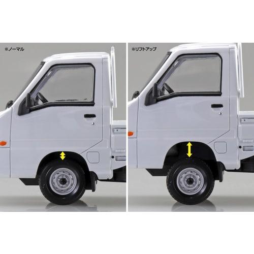 Aoshima Bunka Kyozai 1/32 Scale Rakupla Snap Kit No.05-FW Subaru Sambar Truck Frost White Pre-Colored Plastic Model Kit (Car)