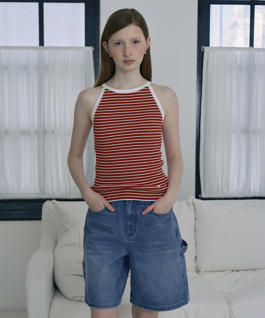JUCYJUDY Striped Sleeveless Halter Knit J1Kt020A
