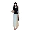 2026 Spring Fashion: Waist-Cinched Slim-Fit Top & Casual Midi Skirt Two-Piece Set