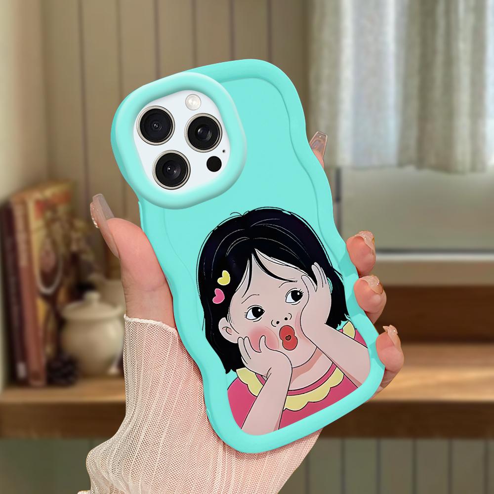 Big Wave Edge Soft Silicone Material Macaron Phone Case Shockproof Protective Rubber Casing for iPhone Samsung Huawei Honor Xiaomi Redmi OnePlus Moto
