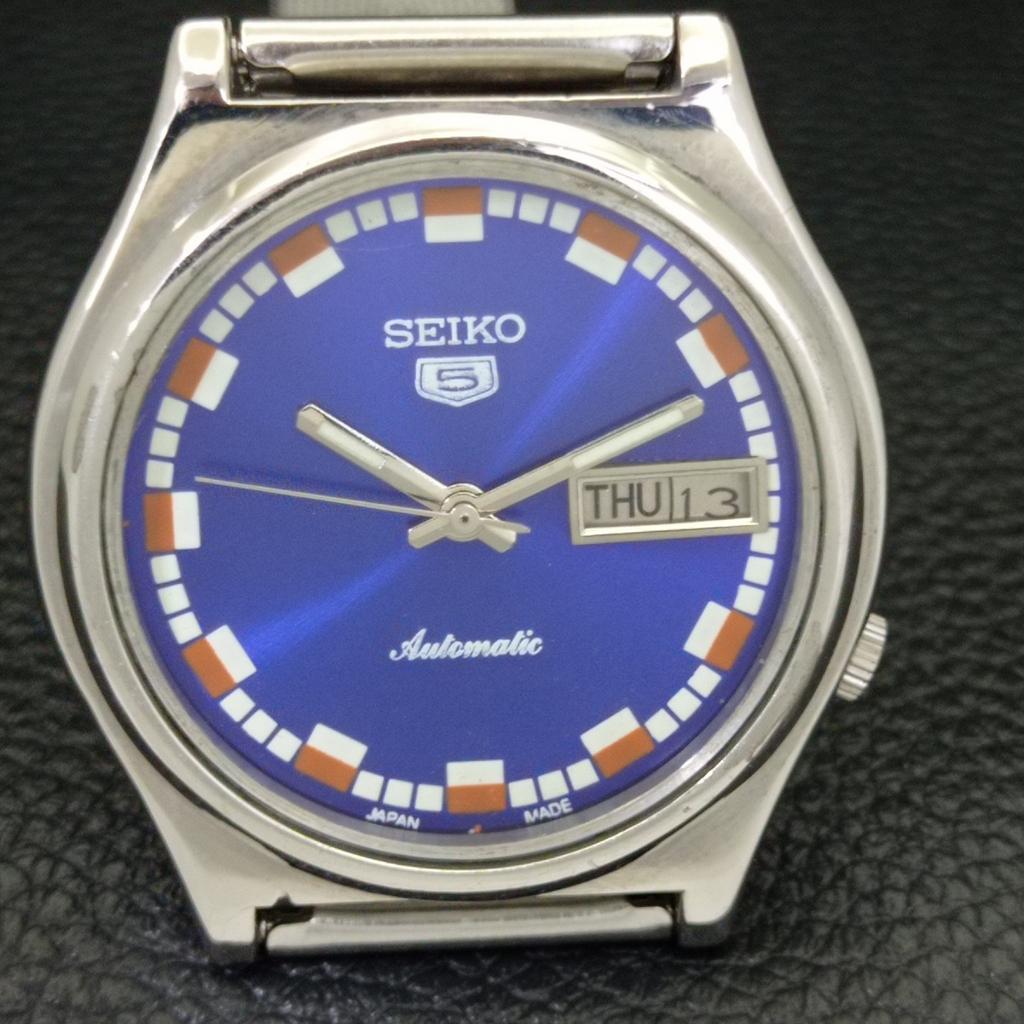 AUTOMATIC VINTAGE SEIKO 5 JAPAN 7009A MENS BLUE COLOR DIAL WATCH A701362-5 R206a-a701362