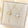 Cupid Angel Wings Heart Necklace with Moving Tassel Pendant for Women