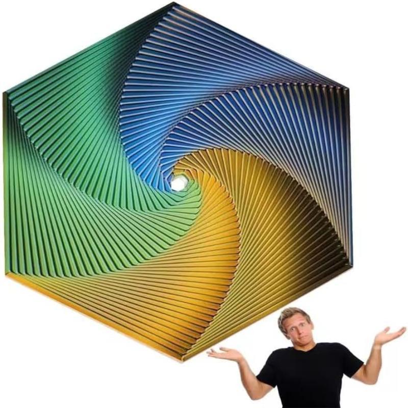 Umweltfreundliches PLA Sechseckiges Fidget Spiralspielzeug Farbverlauf Stressabbau Perfekt für Zuhause Büro Schreibtisch Spiel für Kinder Erwachsene