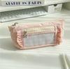 Mint Lace Pencil Case & Cosmetic Bag - Large Capacity, High Style, Ideal for Students