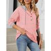 YYFS Women's Fashion Casual Stripe Print Long Sleeve Hooded Hoodies & Sweatshirts