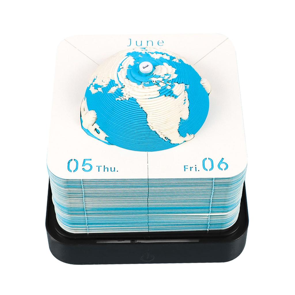3D Memo Pad Hand Torn Earth 2025 Calendar Paper Carving Art Notepad for Present Desktop Decoration