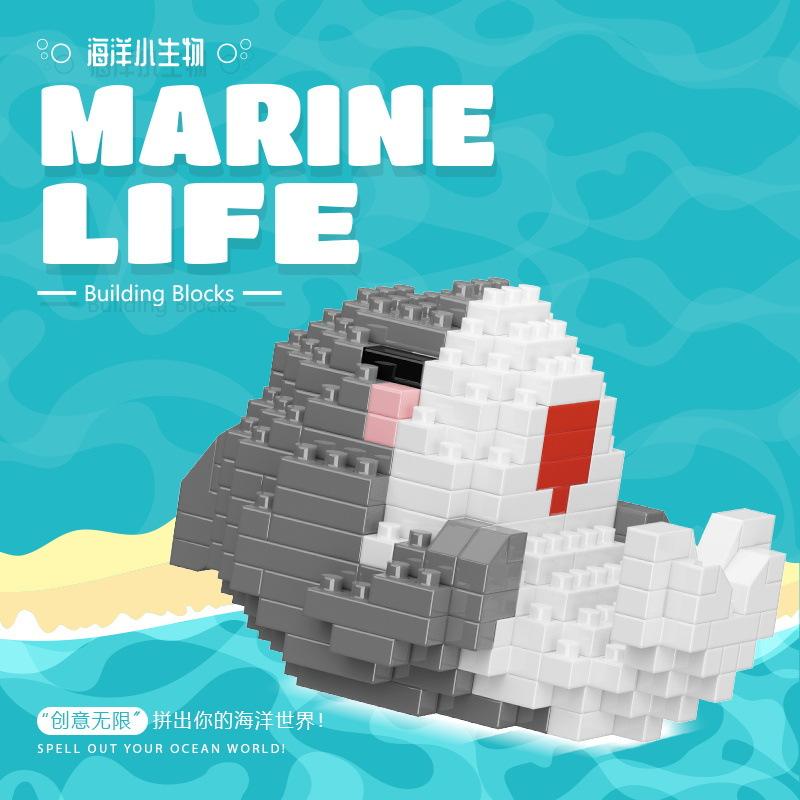 Penguin Sea Animals 3d Constructor Model Building Set Fish Mini Bricks Building Blocks Toy for Children Girls 7 to 10 Year Gifts
