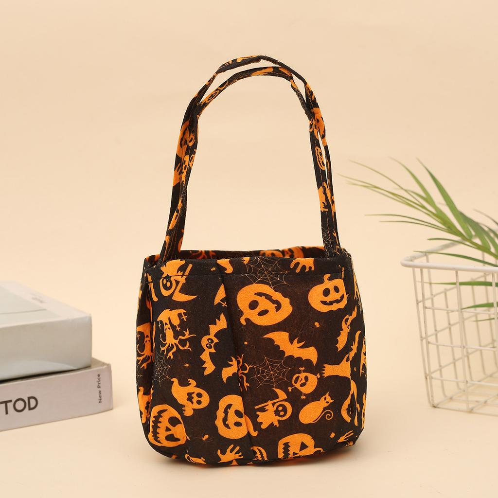 New Halloween Double-handled Non-woven Candy Bag - Pumpkin Ghost Witch Handbag for Party Decoration