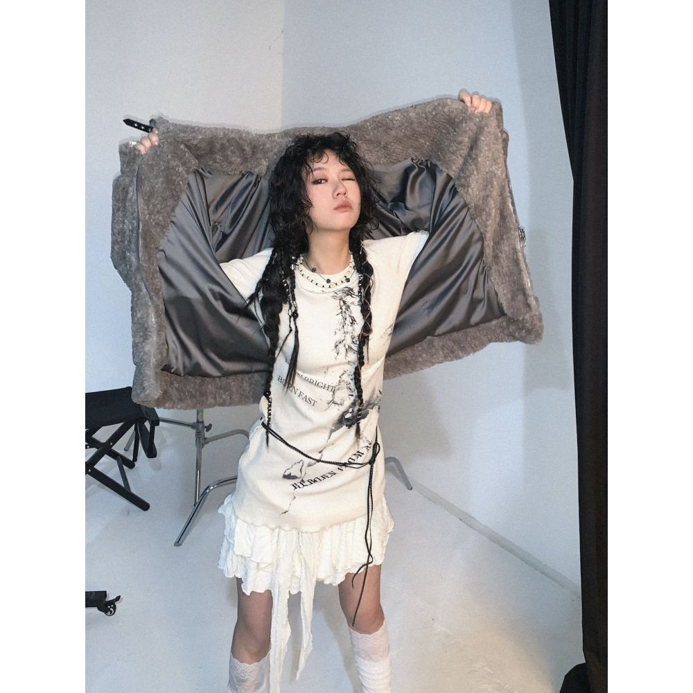 Harajuku Grafická trička Ženy Vintage Japonský Y2k Streetwear Styl Punk Dámská trička s dlouhým rukávem Grunge Estetické topy