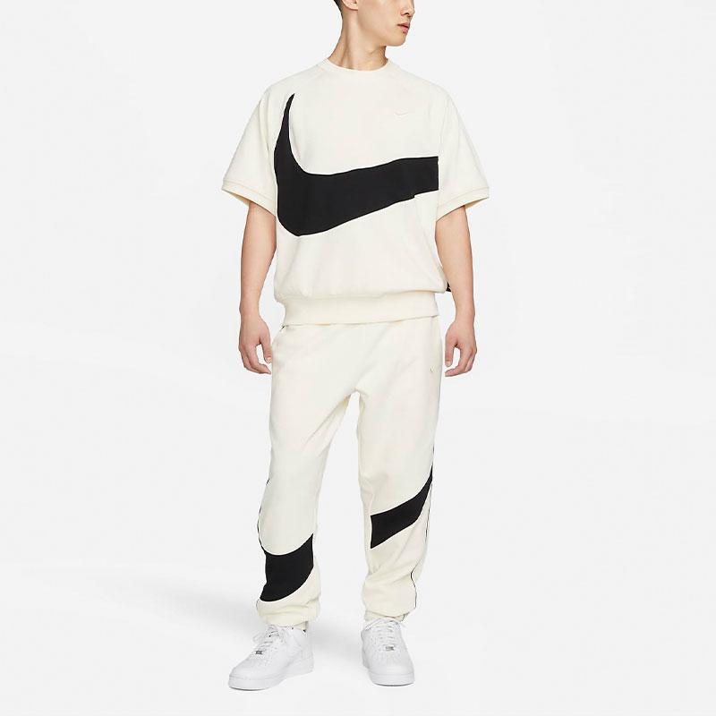 Nike Sportswear Swoosh Large Logo Print Casual Crew Neck T-Shirt Men Tops Coconut-Milk FB7872-113