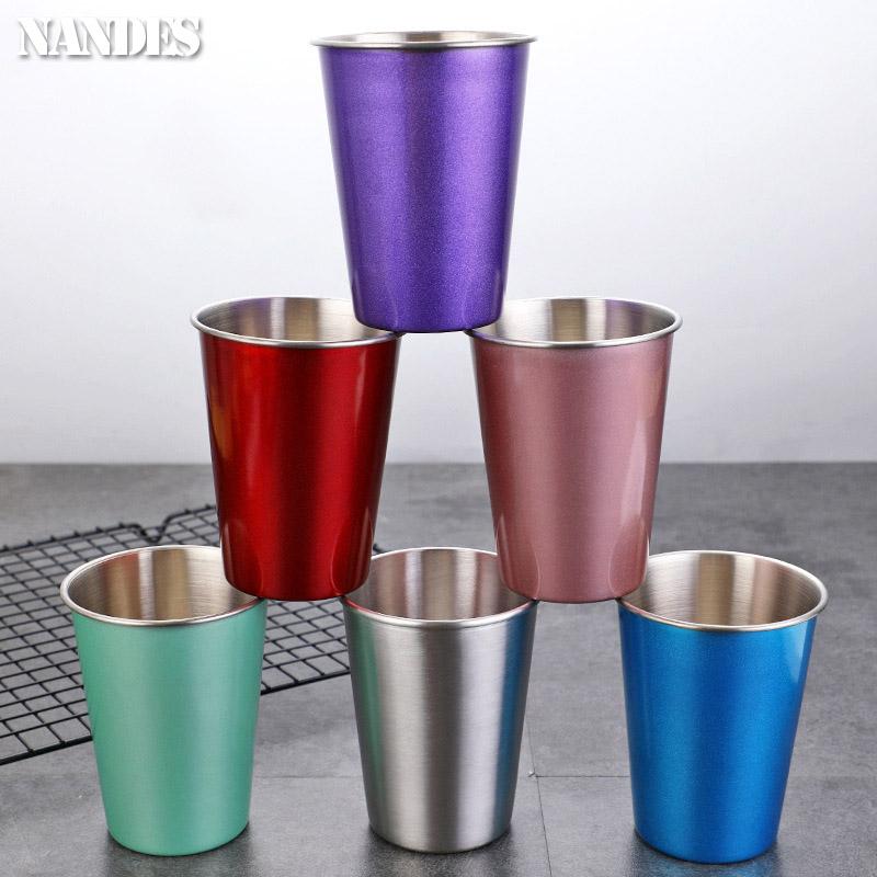 350/500ml Stainless Steel Cups Household Office Bar Kitchen Drinks Coffee Tumbler Tea Drinking Beer Mug Metal Travel Drink Cup