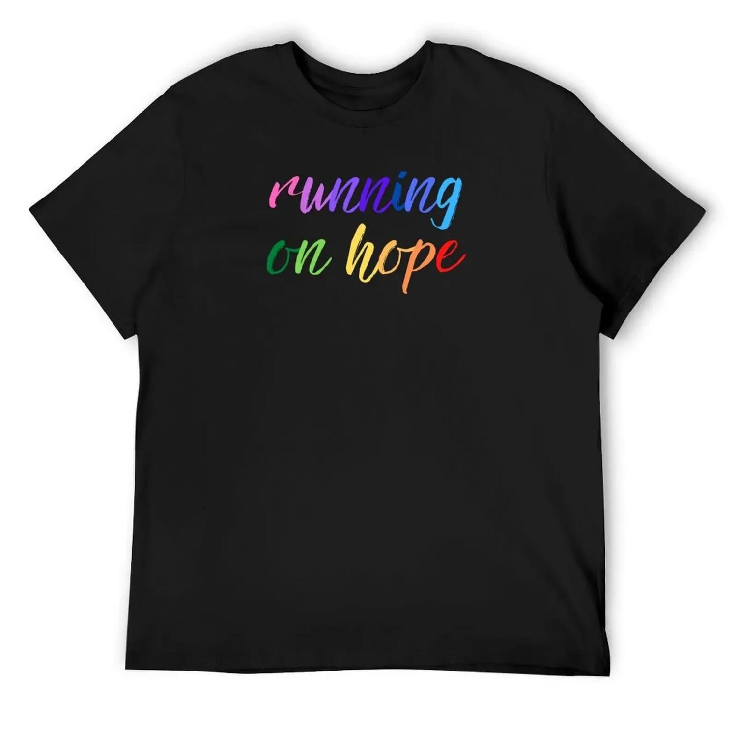 

Running On Hope T-Shirt shirts graphic tees plain vintage designer t shirt men XXXXXL чорний