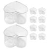 Party Dessert Cup Heart Shaped Air with Lid Pudding Transparent Plastic Cups