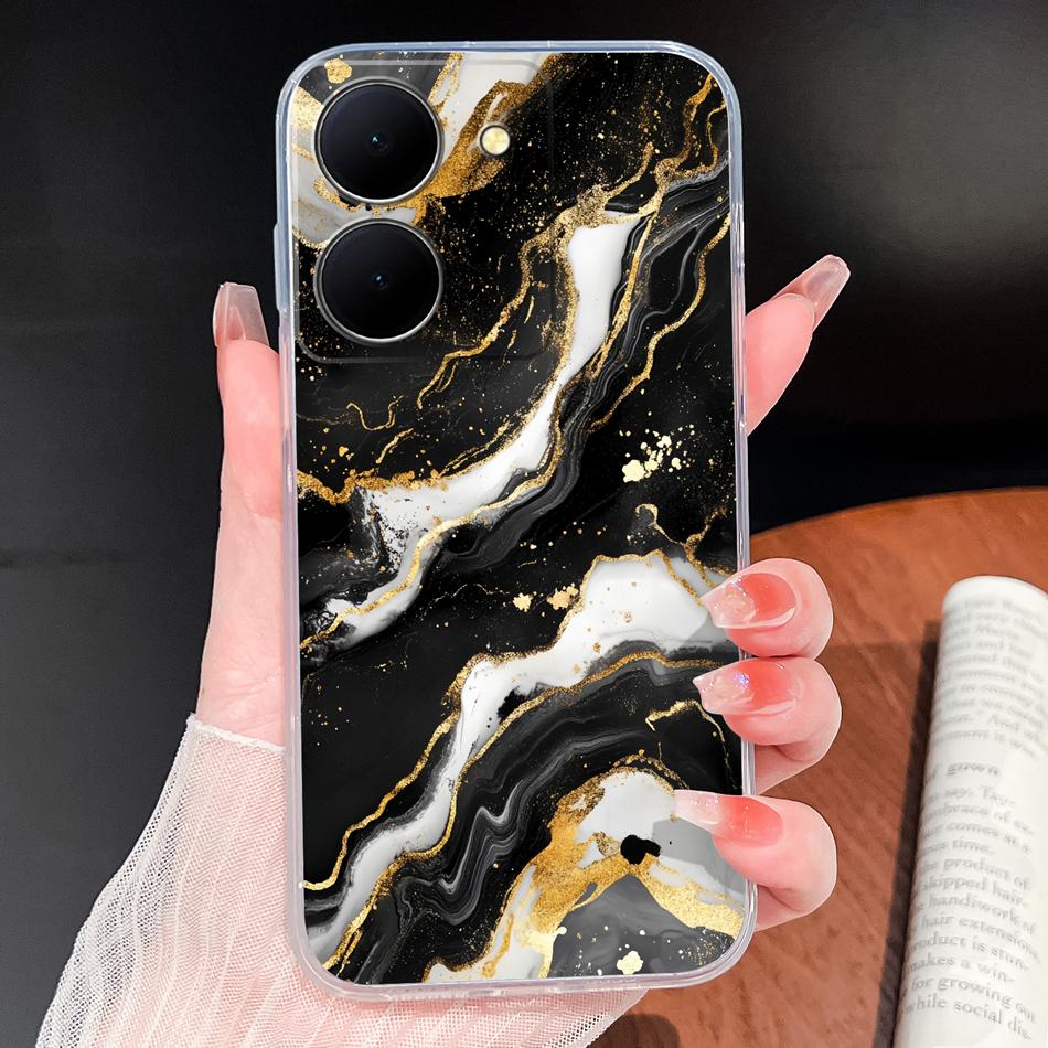 Phone Case For Vivo Y100i Y200i Y300i Y500i 5G Vintage Angel Soft Transparent Silicone High Quality Shockproof Funda