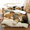 Evcil Kedi Yatak Takımı Tek Çift Tam Kraliçe King Boy Sevimli Kedi Yatak Takımı Yetişkin Çocuk Yatak Odası Nevresim Takımları 3D Baskı Erkek/kız 041