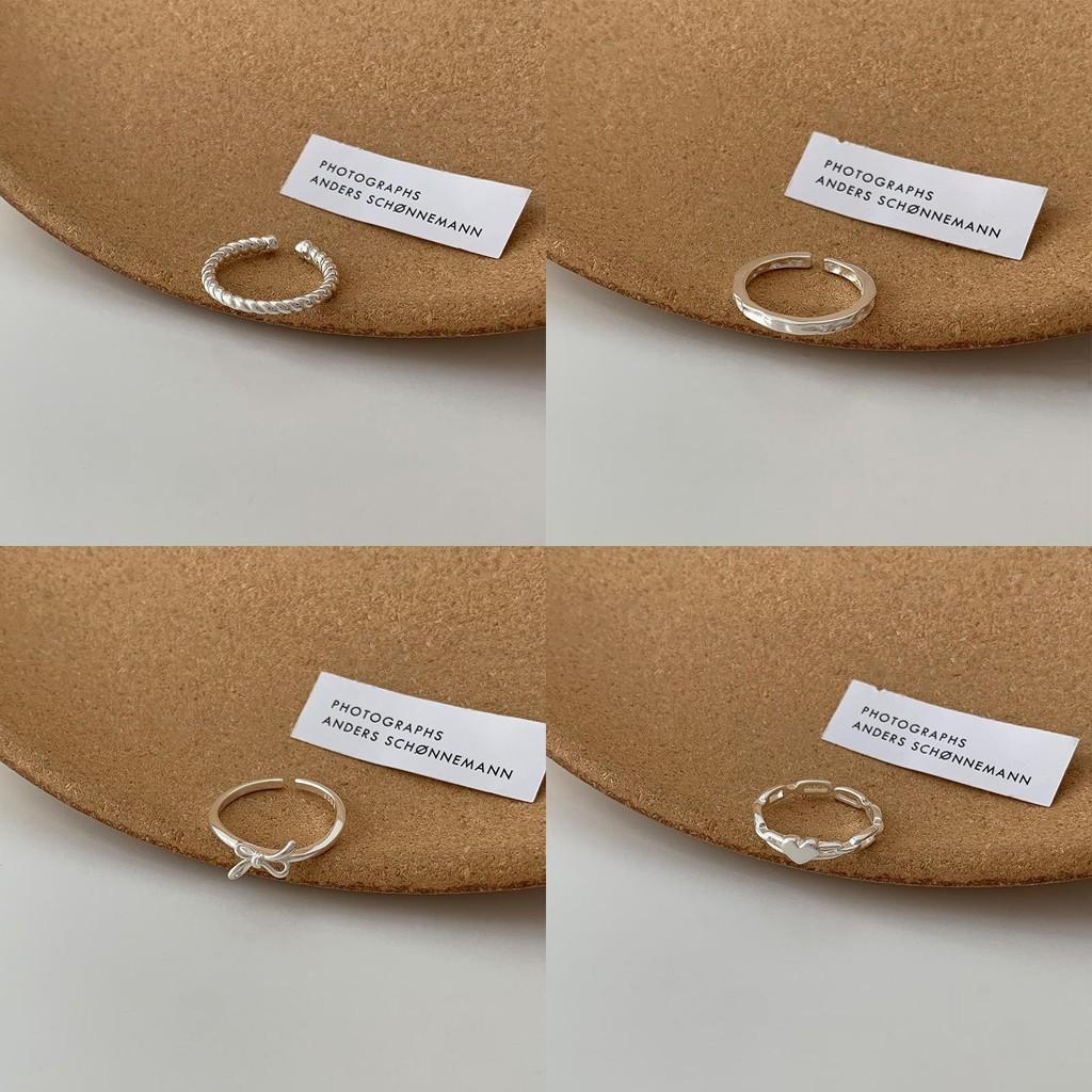 Elegant Heart Shaped Silver Plated Ring For Women Minimalist Twisted Design Jewelry