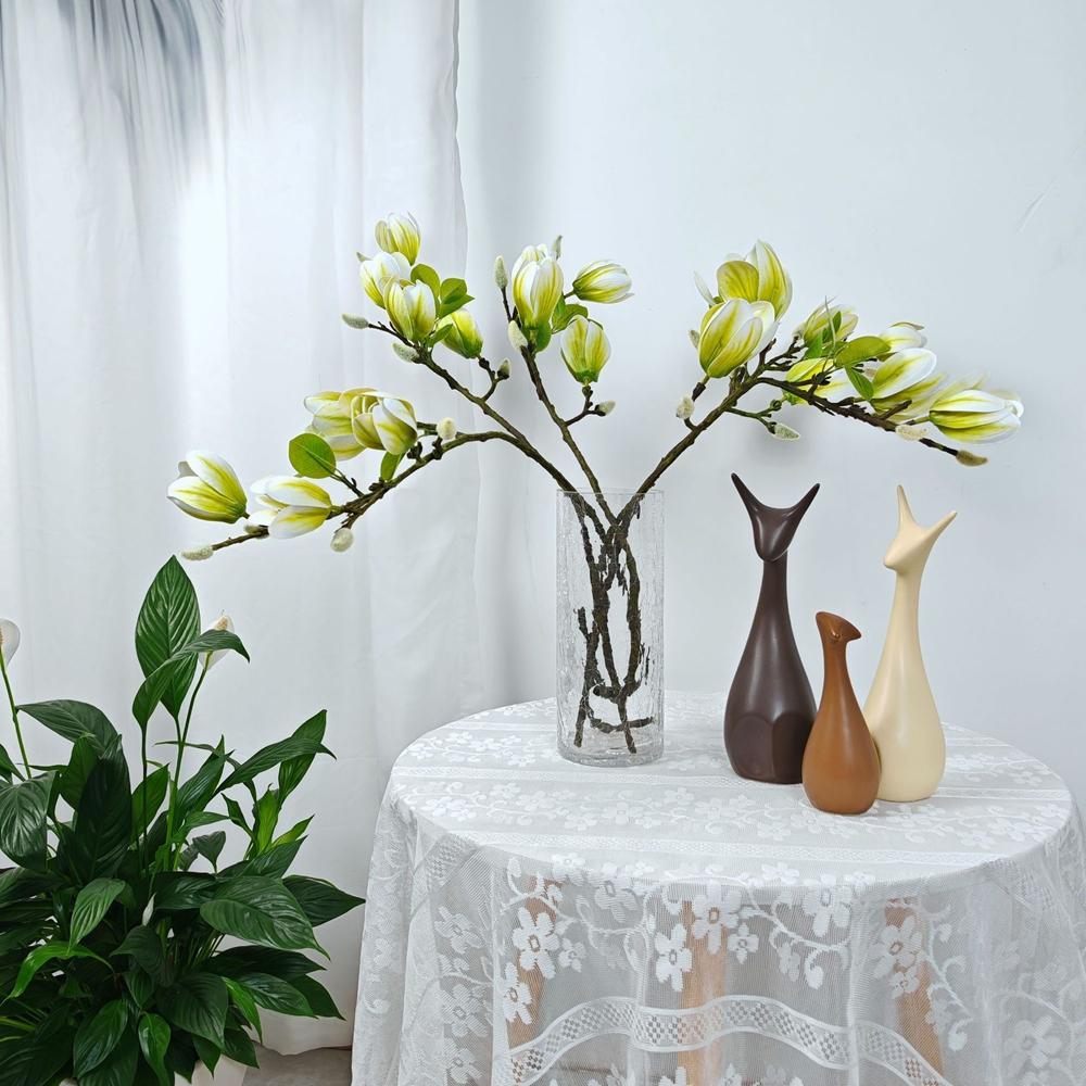 1/2PCS Artificial Flowers Silk Magnolia Bouquet Diy Photo Prop Wedding Bridal Bouquet Table Party Home Outdoor Garden Decoration