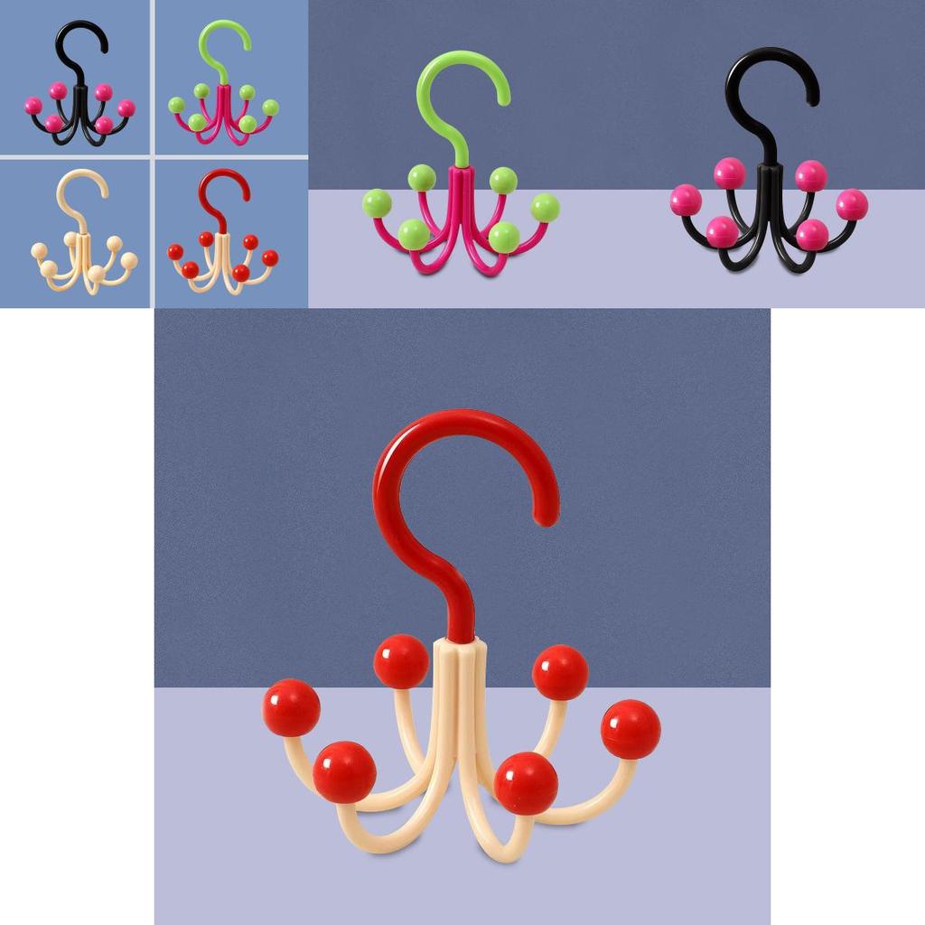Multipurpose Six Claw Hook With Rotating Claws For Home And Dormitory Storage