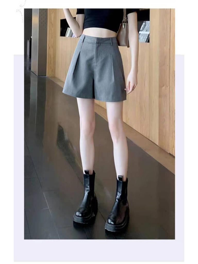 Women's Summer Black A-Line High Waist Casual Sport Shorts, 2023