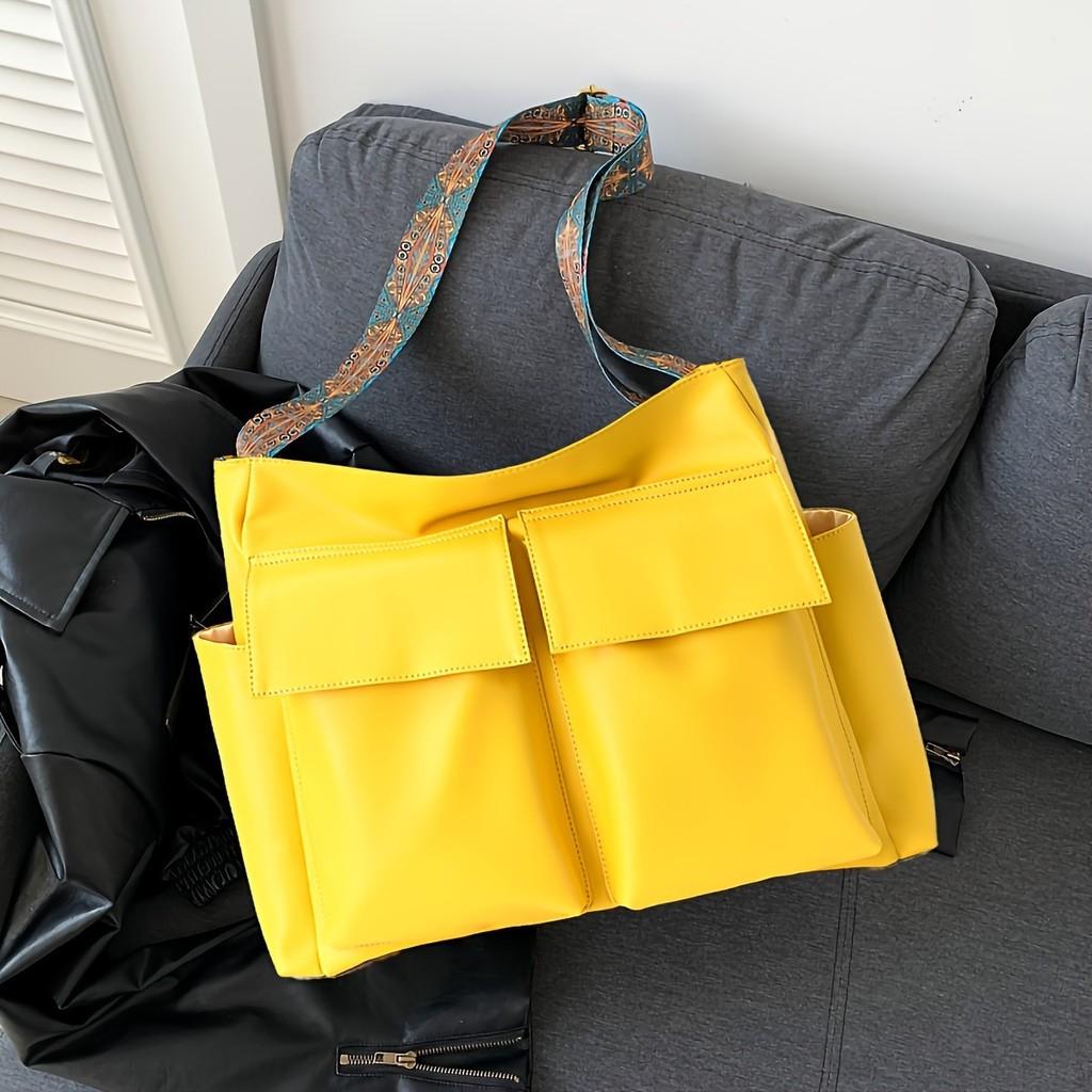 Art Student Hobo Bag With Pu Material Large Capacity For Daily Use