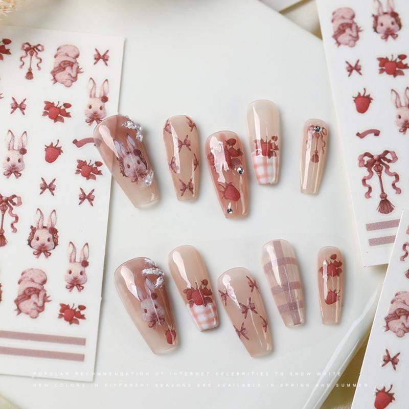 1 Sheet Nail Art Sticker Decals 5D Embossed Nail Art Sticker Nail Art Supplies Nail Art Decorations Nail Manicure Decals
