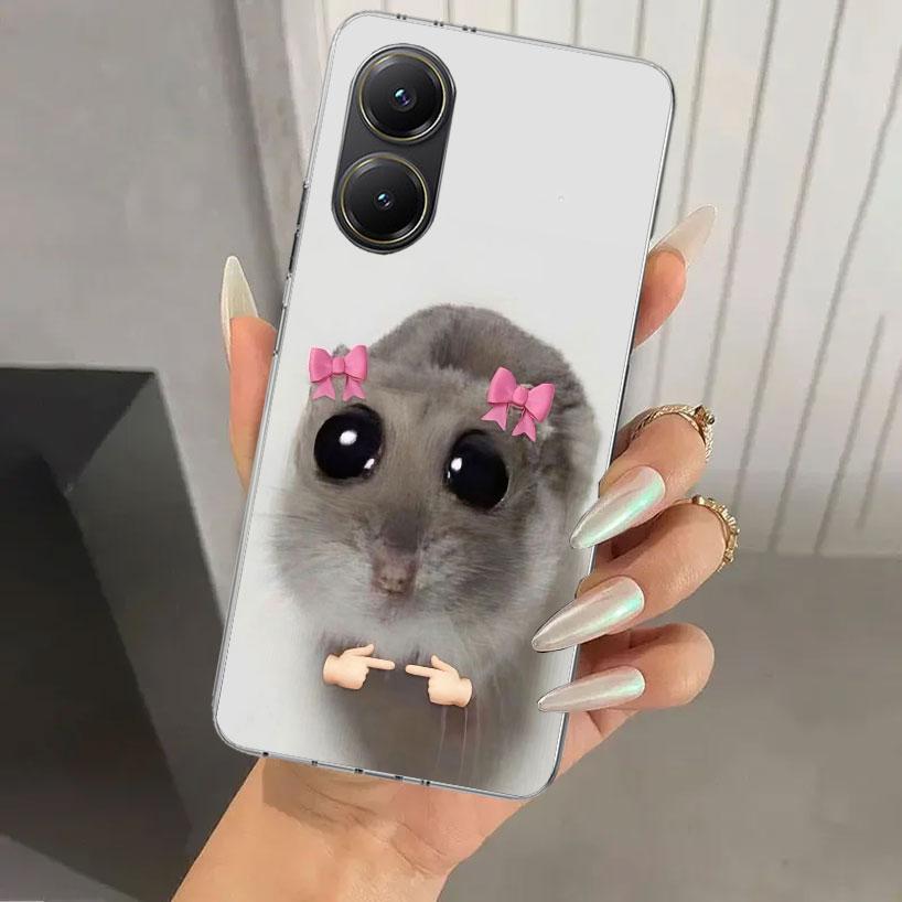 Funny Sad Hamster Meme Phone Case for Xiaomi Poco X5 X6 X7 Pro F7 Ultra M7 Redmi 15 15C 13 13C 12 12C 10 10A 10C 9 9A 9C 9T Shel