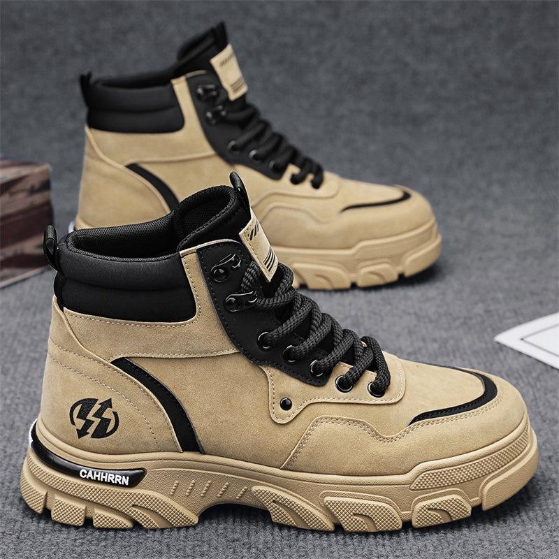 

Чоловічі черевики осінь та зима високі черевики Мартін чоловічі флісові шкіряні черевики-локомотиви чоловічі вуличні 2024 нові повсякденні трендові черевики 44