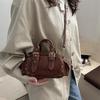 Yogodlns Trend Y2K Retro Rivet Shoulder Bag Spicy Girl Vintage Underarm Bag Pu Leather Handbag Locomotive Bowling Bag
