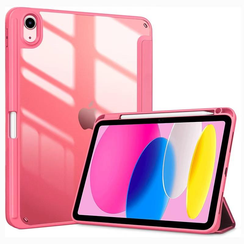 New Tablet Case for IPad (A16) 11inch 2025 10th Generation 10.9Inch Clear Back TPU Shockproof Protector Cover with Pencil Holder