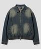 Agod Washed Crop Zip-Up Denim Jacket [Vintage]