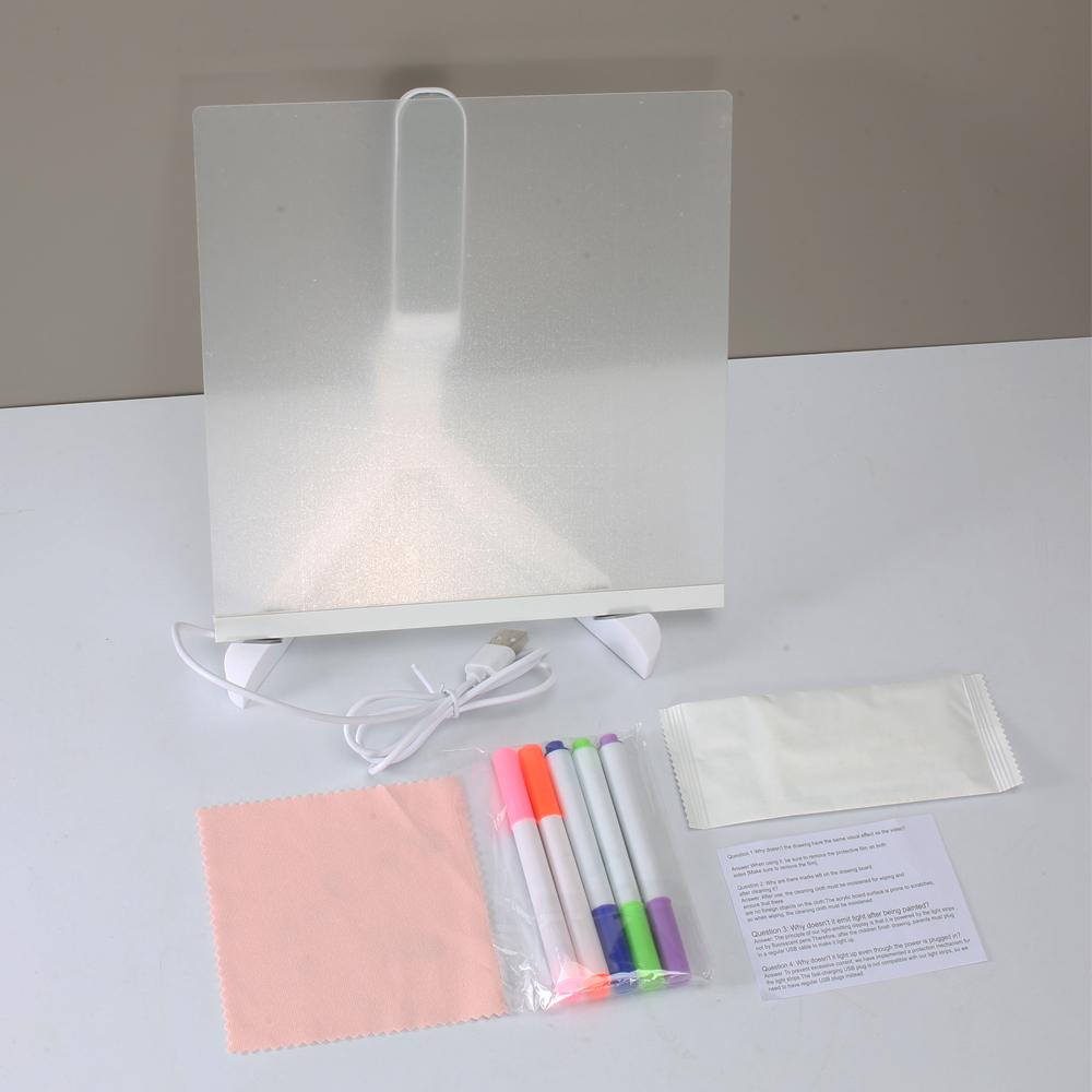 

LED Note Board with Colors, Light-Up Acrylic Message Board, Acrylic Dry-Erase Board with Light, Light-Up Drawing Board for Home