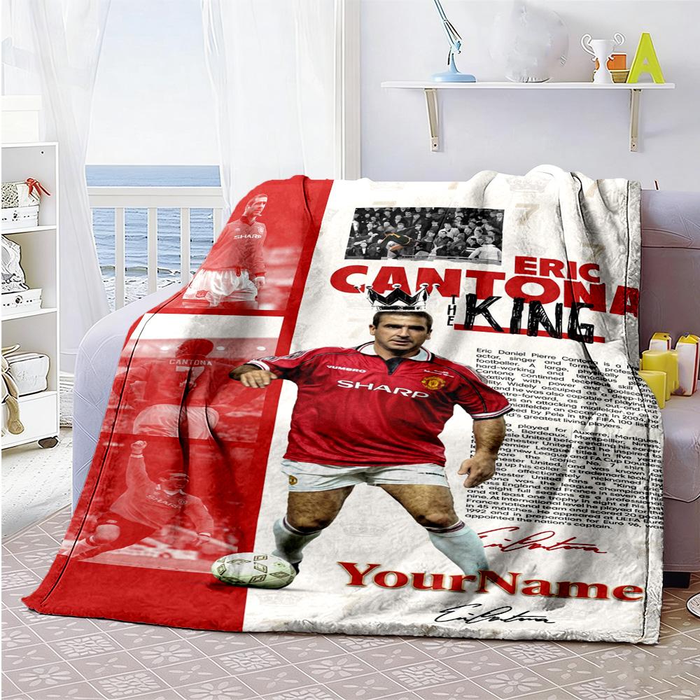 Manchester Customize Your Name Blanket Multi-purpose Customizable Blanket Comfortable for Nap Livingroom Seaside Bedding Four Seasons Universal