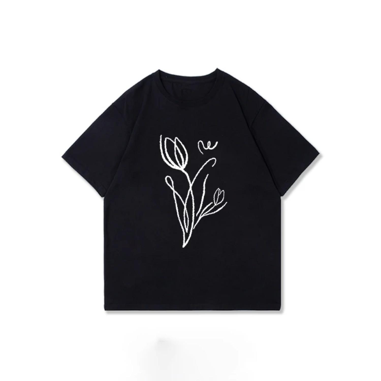 

2025 Summer Hot Sale Simple Japanese Short-sleeved T-shirt Pure Cotton Inner Hong Kong Style Harajuku Graphic T Shirts Tops Tees S чёрный