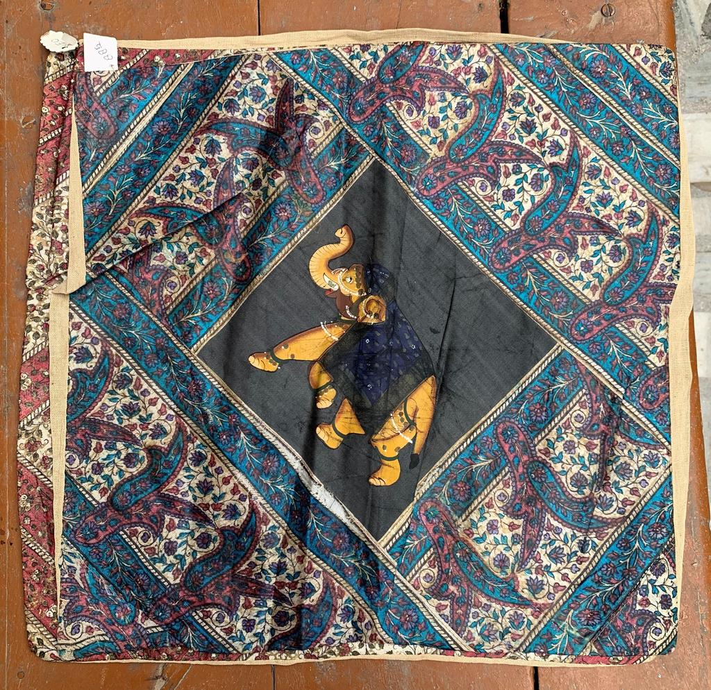 Old Stock Vintage Indian Animal Print Cushion Cover | Handmade Ethnic Textile