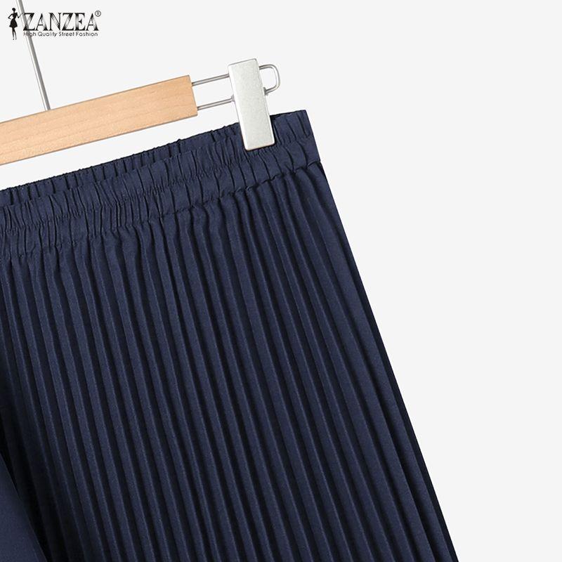 ZANZEA Women Long Sleeve Blouse and Long Skirts Casual Two Piece Suit Sets