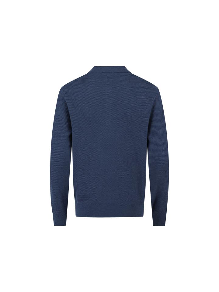 AND Z Men'S Merino Wool Fine Knit Collar Sweater_Bzf4Et1105Bl