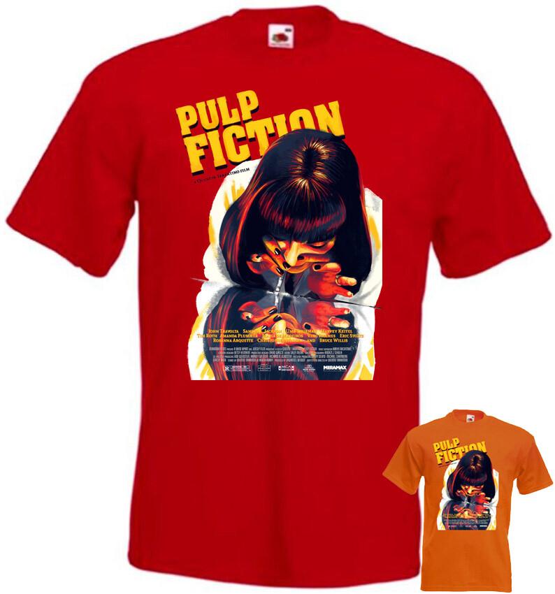

26 Pulp Fiction v5 T-shirt Quentin Tarantino red orange all sizes S-5XL Unisex T-Shirt M