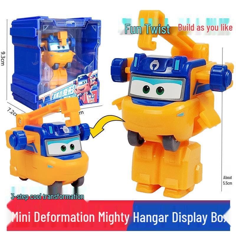 Super Wings 13-Piece Mini Transforming Robot Set: Jett, Big Strong, Jin, and Mighty Little Wing Toys