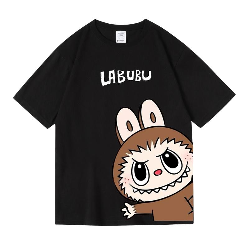 In 2025 The Hot-selling Labubu Kids Print T Shirts Summer Short-sleeved T-shirt Simple Loose and Fashionable Boy Girls Tshirt